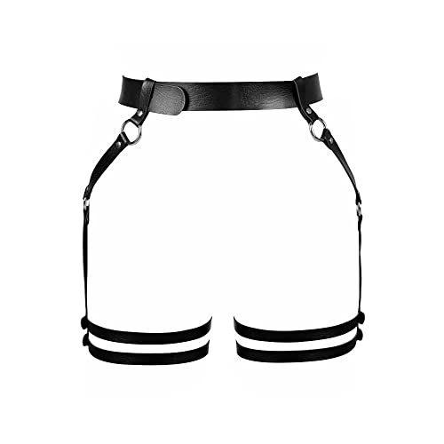 FDEETY Punk Arnés de Cuero Cadenas de Cintura Cinturones de Vientre Cadena de Pierna Sexy Ajustable Cuerpo Cadena Playa Club Nocturno Fiesta Accesorios Cuerpo Joyería para Mujeres y Niñas (#2) Cover