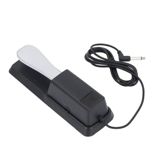 Keyboard Sustain Pedal, Plastic Shell Soft High Toughness Sustain Pedal Cr Plated Metal Replacement for Studio