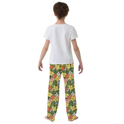 Pajama Pants Tropical Flowers Pattern PJ Bottoms Sleepwear Lounge Sleep Pant with Pockets3