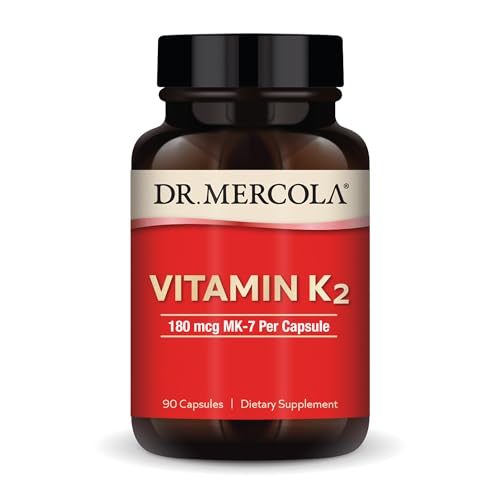 dr mercola vitamin k2-180 mcg vitamin k2 as mk-7 - supports healthy arterial function amp heart health - non-gmo gluten-free amp dairy