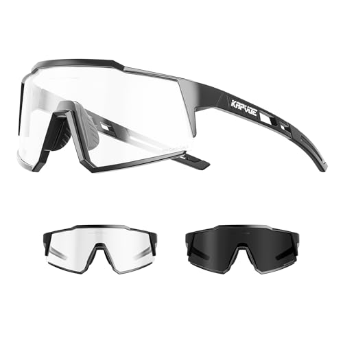 KAPVOE Photochromatische Selbsttönend Fahrradbrille TR90 Rahmen für...