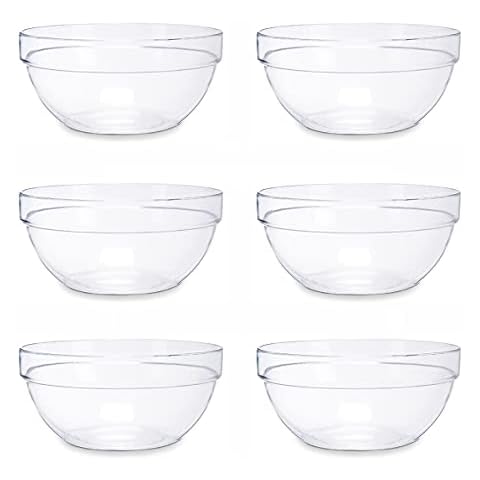 Vivalto Set of 6 Glass 160ml Round Serving Dish Bowl Cover