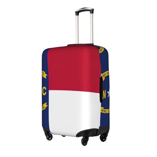 North Carolina State Flag Print Travel Elastic Suitcase Luggage Baggage Cover Protector, Washable And Anti-Scratch2