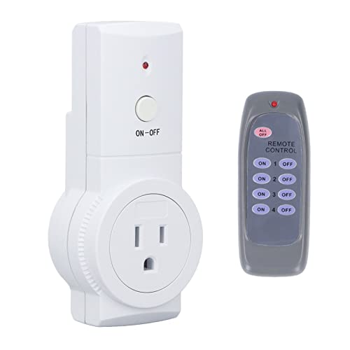 1800W High Power Smart Plug with Remote Control, Wireless Outlet Socket for Lights, Air Conditioners and Electronic Equipment - 20 Meter Effective Range