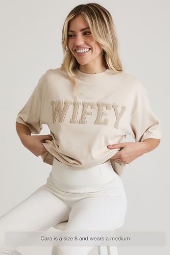 Wifey Teddy Tee in Champagne | Shirt for Honeymoon | Anniversary, Birthday, Bachelorette Party or Wedding Gift4