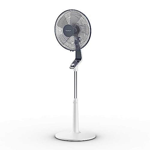 Rowenta VU5645 Turbo Silence - Ventilatore a pavimento ultra silenzioso con modalità notturna 45 dB, regolabile in altezza, portata 8 m, 4 livelli di velocità, funzione girevole, estremamente forte -