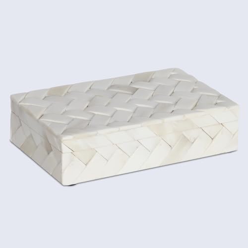 Image of Handicrafts Home Decorative Keepsake Box 8x5 - Small Organizer Box with Lid, Boho Decorative Storage, Retro Memory Box, Unique Coffee Table Decor, Jewelry or Trinket Box, Modern Shelf Decorative Box