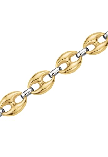 Bracelet Rosefield Coffee Bean maille grain de café bicolore plaqué or