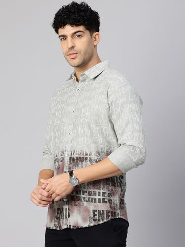 Image of Majestic Man Stylish Ombre Print Pure Cotton Casual Shirt for Men