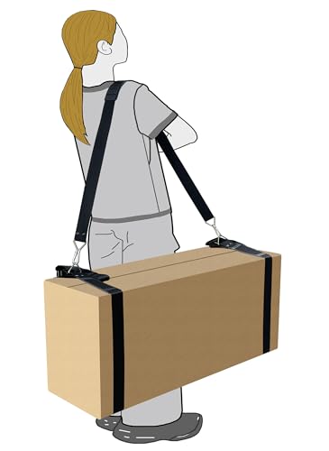 shoulder moving straps with cargo tie down straps - move lift carry lash and secure heavy objects furniture appliances - 1 person
