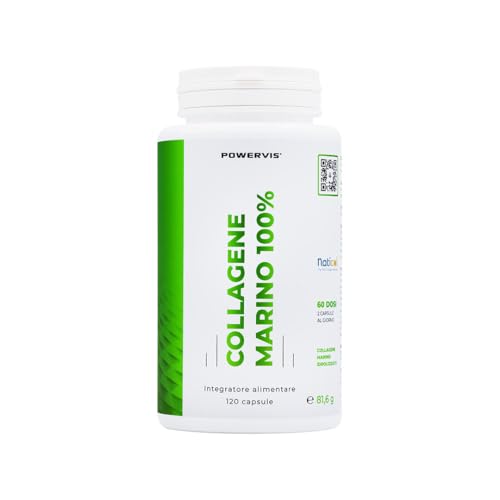 Collagene Marino Idrolizzato Puro - Certificato Naticol® - 120 capsule (scorta di 2 mesi) - Collagene di tipo I - Senza zuccheri aggiunti - OGM free - Per la pelle, articolazioni e intestino