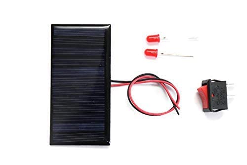Solar for DIY, Solar Panel 6v- 60 mah, 80mm*40mm*03mm, 2 LEDs,1 ON/Off, Wire Connect with Solar