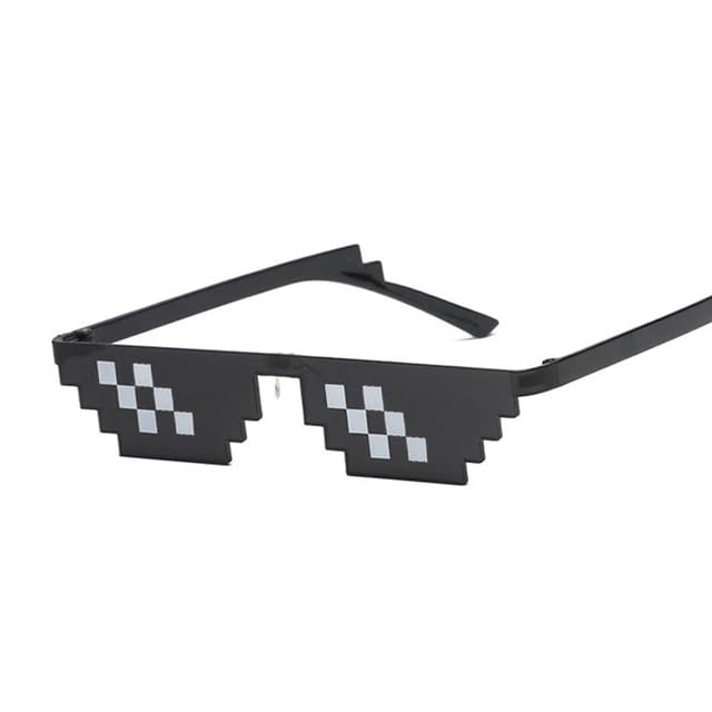 Ya en mundofriki.es: PLAYZOCO Gafas de Sol de Mosaico Pixel, Gafas de sol de píxeles Thug Life, Gafas de sol estilo 8-bit, Gafas de sol de estilo de videojuego retro, Gafas para disfraz, Gafas de sol Deal With It, Negro
