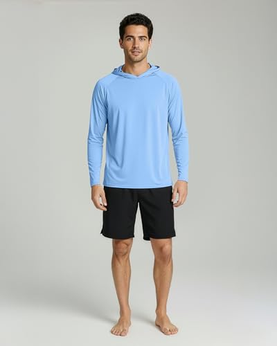 Image of 3 Pack Men's Rash Guard Hoodie Long Sleeve Shirts Sun Swim Fishing Sports