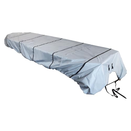 Image of munirater 12FT 210D Grey Boat Cover Heavy Duty Trailerable Replacement for Jon Boat