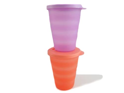 TUPPERWARE Junge Welle 30935 Gobelet à paille orange pastel et violet 330 ml