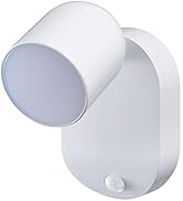 ELPA Light with LED Sensor (White / Battery Operated / Rainproof), Motion Sensor, Magnetic, Screwable, Mode Switching (PM-L751W)
