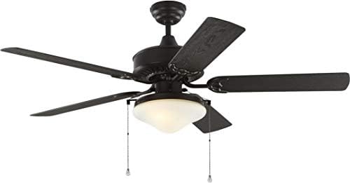 Monte Carlo 5HVO52BZD Haven 52" Outdoor Ceiling Fan with LED Light and Pull Chain, 5 ABS Blades, Bronze - Schoolhouse Light