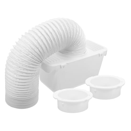 HOMSFOU Indoor Dryer Vent Kit with Lint Collector Water Trap Plastic Vent Hose for Drum Dryers (28 X 13.5 CM, White,)
