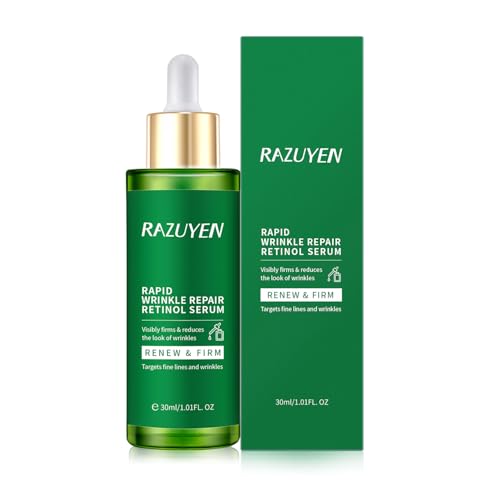 RAZUYEN Retinol Serum Facial Mujer con Peptides - Serum Antiarrugas Apto para Todo Tipo de Piel, Hidrata y Reduce Arrugas y Líneas Finas, Fortalece la Barrera de la Piel, 30ml