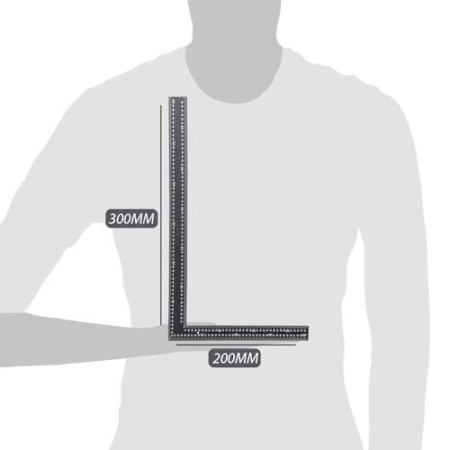20 X 30CM STEEL TRI FRAMING SET SQUARE RIGHT ANGLE STRAIGHT EDGE L RULER 300MM