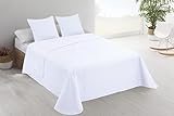 Donegal Collections - Colcha Bouti Lisa Acolchada y Reversible + 1 Cojin Cama 80/90 cm, Color Blanco. Colcha Cubrecama de Microfibra Extrasuave, Primavera Verano, Fresca, Acolchado Fino