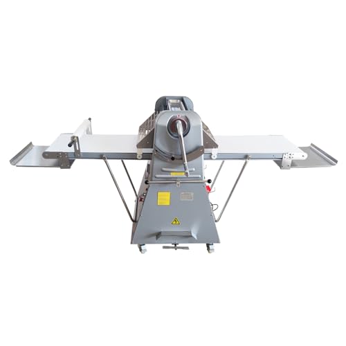 LGXEnzhuo Commercial Dough Sheeter Vertical Dough Roller Machine Stainless Steel Danish Pastry Machine 0.04-1.96'' Thickness Folding Sheeter Bread Presser 20in Reversible Roller with Foot Pedal 110V