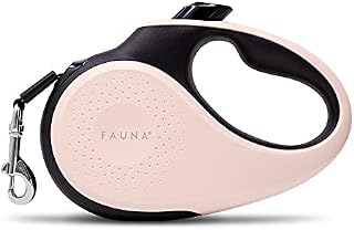 Fauna Pink Retractable Dog Lead with FREE lead extender, 5m 16ft Extending Tangle-Free, Heavy Duty Puppy Tape Leash up to 50kg