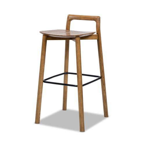 Jennifer Taylor Home Sven Butaco Bajo Moderno Minimalista en Madera de Fresno Nogal Oscuro miniatura 1