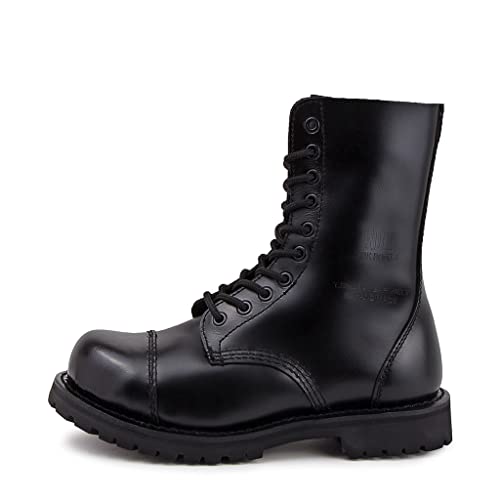Sendra Boots   6478 Botin de Hombre con Suelo de Goma y Punta Redonda   Estilo Botas Militares en Color Negro de Piel Brillante   Botas Elegantes   39