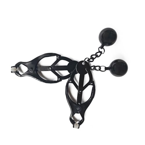 Nipple Clamps Clip for Women Body Clamps with Bell Clip for Women Men Weighted Balls Bodies Ring Bodies Chain Non-Piercing Body Jewelry (Weighted Balls Black)3