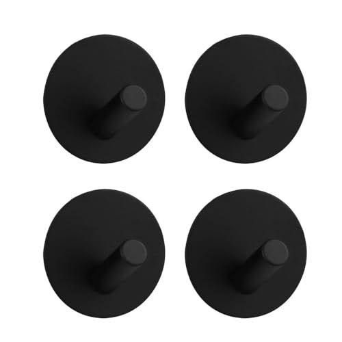 フック 粘着 壁付け 【4個入り】 壁掛け 耐荷重 10kg 強力粘着フック 穴開けない 傷つけない 貼り付け跡なし 防水 防湿 錆びない 壁を傷つけない 斜め 円形 (ブラック)