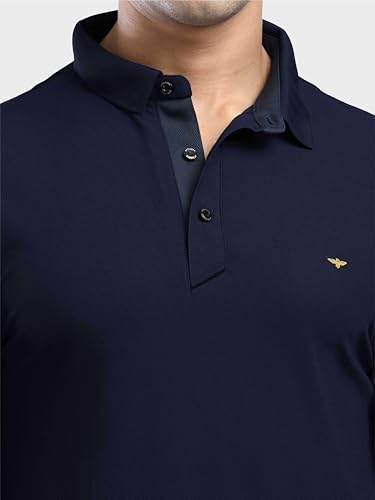 Image of STELLERS Men's Full Sleeve Polo T-Shirt | Feather Touch Feel | Odour Resistant | Wrinkle Free | Quick Dry | Stretchable | Lightweight | Anti-Static | UV Resistance | Anti-Microbial