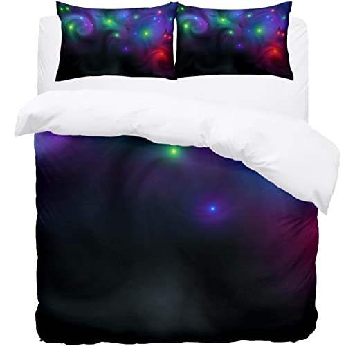 Ratgdn Dark Magic Fog Halloween Bats Owls Bedding Set Full Size, Teens 3D Comforter Sets For Boys Kids, (3Pcs, No Comforter And Sheet) #TOP4