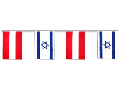 Guirlande d'amitié Autriche - Israël de 6 m avec fanions