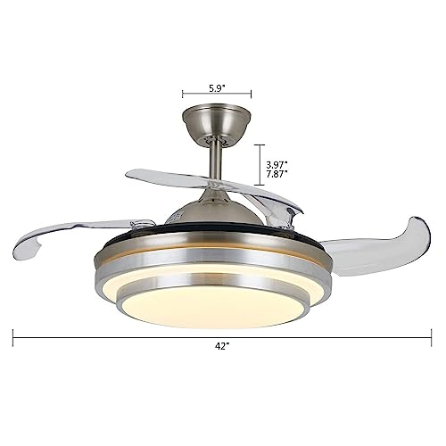 Ventilador de techo con luz LED que oculta aspas para restaurante 4