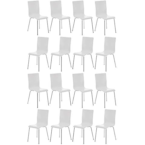 CLP 16er-Set Wartezimmerstuhl Pepe Mit Ergonomischem Holzsitz Und Metallgestell l 16 x Konferenzstuhl Cover