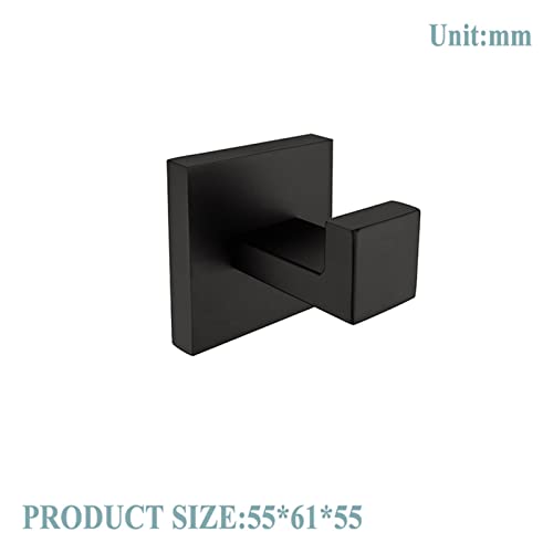 Accesorios de baño negro mate juego completo con toallero estante flotante y portaescobilla 3