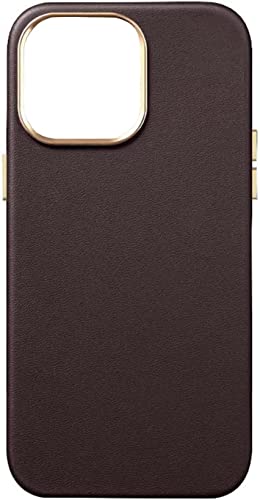 Funda antigolpes iPhone 14 GUMMMY de cuero marrón para evitar roturas de pantalla y cámara