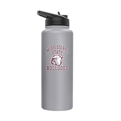 Image of Logo Brands NCAA Mississippi State Bulldogs 34oz Athletic Quencher Bottle - Double-Wall Insulated, Stainless Steel, No-Spill Lid, Easy Carry Handle
