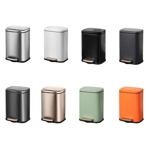 Caneca de basura baño con tapa 6 litros acero inoxidable dorado miniatura 7