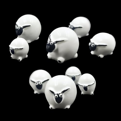 Qaixwuyi Lot de 30 figurines miniatures de mouton en mousse - Décoration miniature - En résine - Pour le jardin - Micro paysage - Décoration de gâteau