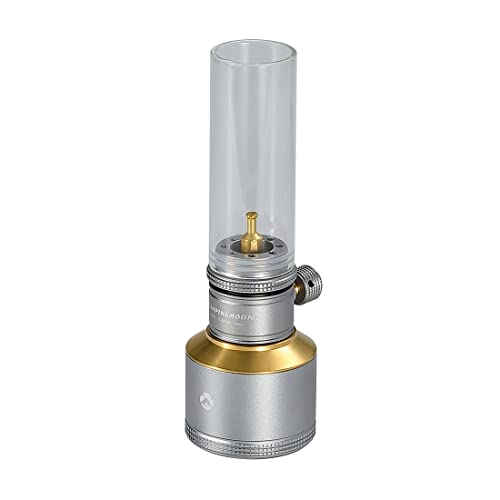 Image of CAMPINGMOON Camping Gas Candle Lantern 15g Refillable Tank (Silver - JP) | Soft candle style glow for camp tables and outdoor dining