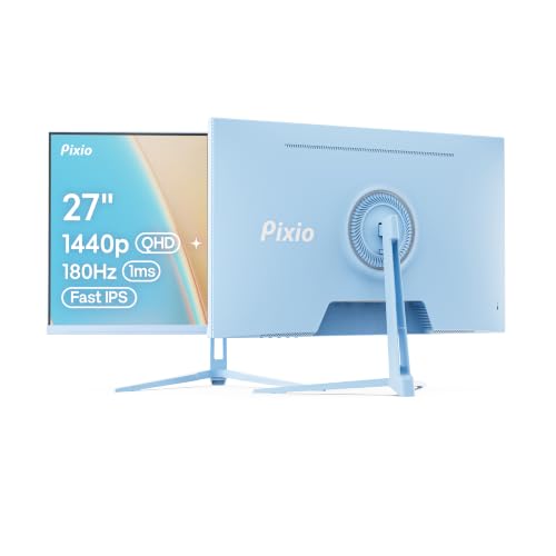 Image of Pixio PX278 Wave Blue 27 inch 180Hz Refresh Rate Quad HD 1440p Resolution Fast IPS Panel 1ms GTG Response Time Built-in Speakers Gaming Monitor with AMD FreeSync