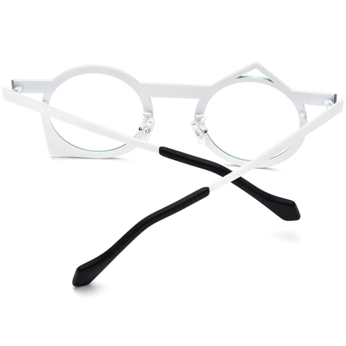 Image of FONEX Colorful Pure Titanium Glasses Frame Women Retro Round Eyeglasses
