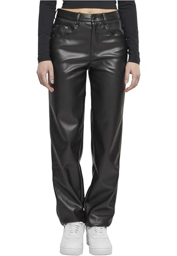 Pantalon droit en simili cuir femme noir mode Urban Classics