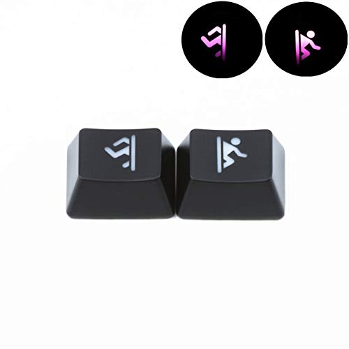 2 Pcs 1.25u R1 Backlit Novelty Keycaps Set Portal Laser Carving Ctrl Win Alt FN Key Cap OEM Profile for Cherry MX Switchs Gaming Mechanical Keyboards (2pcs 1.25)