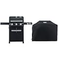 Monument Grills Mesa Series, Outdoor Barbecue Stainless Steel 3 Burner Propane Gas Grill, 48,000 BTU Patio Garden Grill with Side Burner and Knob Controls, Mesa325 with BBQ Cover