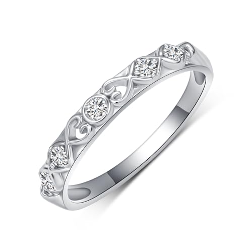 2.75 Carat(ctw) Round-Cut Sapphire Engagement Rings Sets for Women,10K 14K 18K Real Gold 3 Stones Moissanite Wedding Rings Sets,Bridal Ring with Free Engraving4