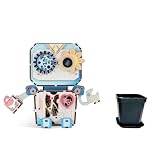Potted Plant Doll 3D Wooden Puzzle Planter Building Bricks Set,Small Cute Plant Pot,Arts and Crafts for Kids Above 14,Adults,Girls,Boys,Unique Pen Holder (Gear Robot, Wooden Puzzle Planters Only)